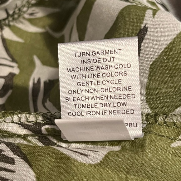 Rachel Rachel Roy Floral Green and White Wide Leg Women's Pants Cotton Airy NWT - Picture 15 of 15